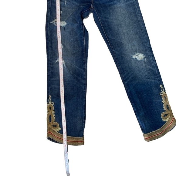 RALPH LAUREN WAVERLY CROPPED EMBELLISHED JEANS SIZE 26 NWT - Picture 5 of 10